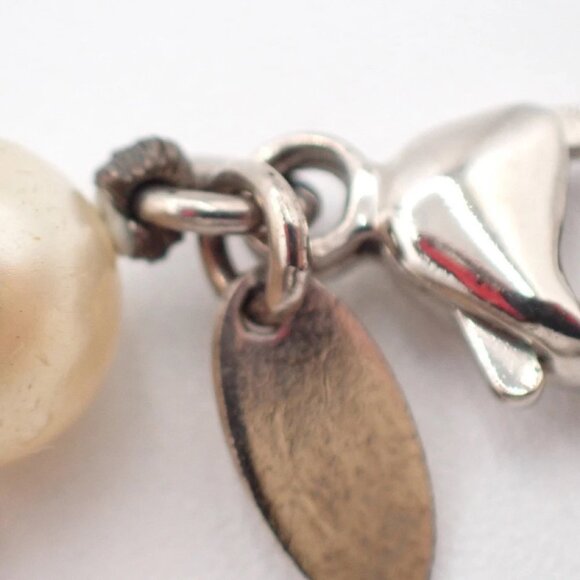 CHANEL CC Logo Imitation Pearl Chain Necklace A12 W White SHW - Picture 7 of 14